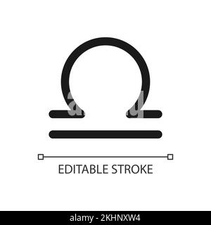 Libra Pixel Perfect minimalistisches lineares Symbol Stock Vektor