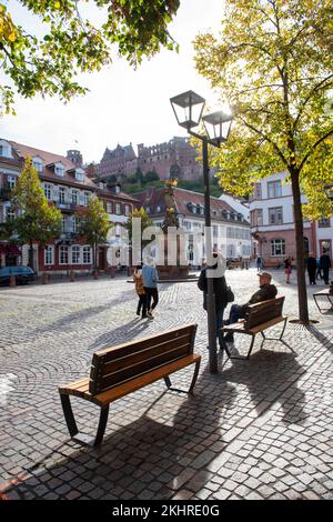 Kornmarkt in Heidelberg, im Südwesten von Deutschland Europa EU Stockfoto