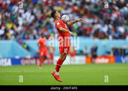 Granit Xhaka während der FIFA-Weltmeisterschaft in Katar. , . In Al Wakrah, Katar. (Foto: Pawel Andrachiewicz/PressFocus/Sipa USA) Guthaben: SIPA USA/Alamy Live News Stockfoto