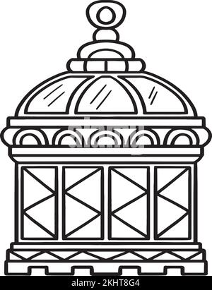 Ramadan Lantern isolierte Malseite für Kinder Stock Vektor