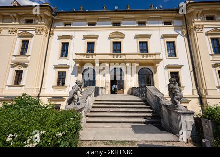 Die Burg Slavkov, auch bekannt als Burg Austerlitz, ist ein barocker Palast in Slavkov U Brna, Tschechische Republik Stockfoto