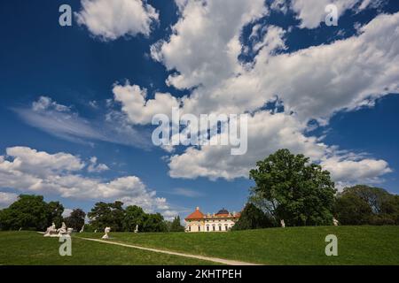 Die Burg Slavkov, auch bekannt als Burg Austerlitz, ist ein barocker Palast in Slavkov U Brna, Tschechische Republik Stockfoto