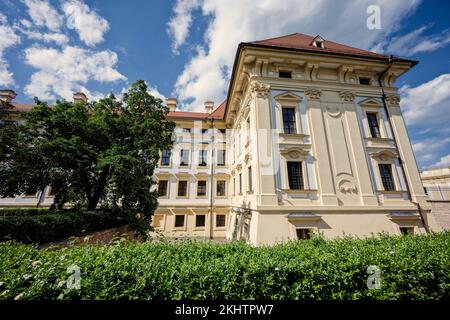 Die Burg Slavkov, auch bekannt als Burg Austerlitz, ist ein barocker Palast in Slavkov U Brna, Tschechische Republik Stockfoto