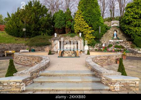 Die Lourdes-Schrein-Grotte in Carfin, Schottlands National Marian-Schrein Stockfoto