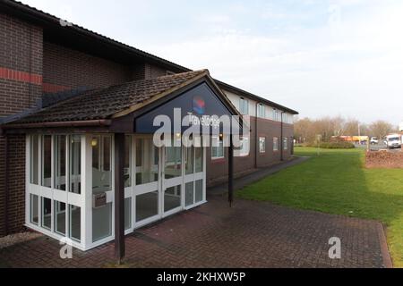 Travelodge, Moto Services, M4 Leigh Delamere, Richtung Westen, SN14 6LB Stockfoto