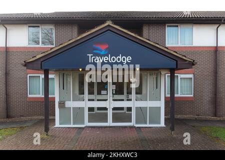 Travelodge, Moto Services, M4 Leigh Delamere, Richtung Westen, SN14 6LB Stockfoto