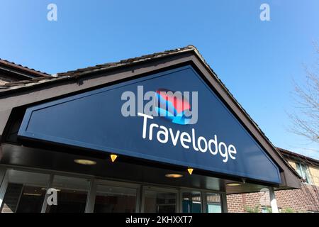 Travelodge, Moto Services, M4 Leigh Delamere, Richtung Osten, SN14 6LB Stockfoto