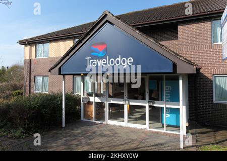 Travelodge, Moto Services, M4 Leigh Delamere, Richtung Osten, SN14 6LB Stockfoto