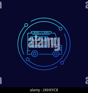 Vektorsymbol für Food Truck-Linie Stock Vektor