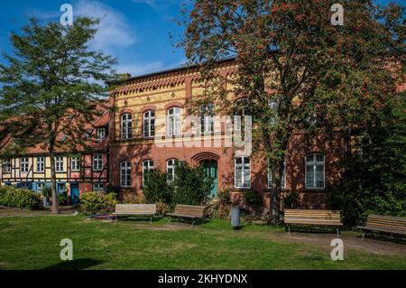 Stralsund, Mecklenburg-Vorpommern, Deutschland - St. Johanniskloster, eines der ältesten Gebäude in der historischen Altstadt von Stralsund. Historisch gesehen Stockfoto