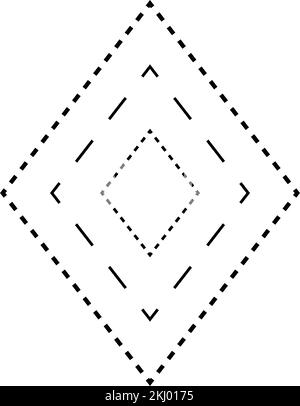 Nachzeichnen von Rhombus-förmigen Symbolen, gestrichelten und gepunkteten unterbrochenen Linienelementen für Vorschulkinder, Kindergärten und Montessori-Kinder beim Vorschreiben, Zeichnen und Schneiden von Pr Stock Vektor