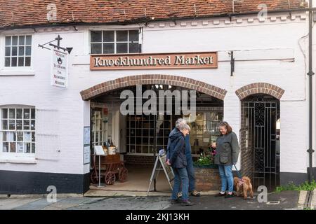 Das Midhurst Museum and Tea Rooms im ehemaligen Knock100 Market, eine Besucherattraktion im Stadtzentrum von Midhurst, West Sussex, England, Großbritannien Stockfoto