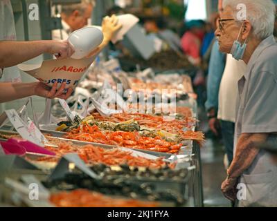 Der Meeresfrüchtemarkt in Cadiz Stockfoto