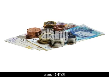 Altes Geld - Münzstapel Stockfoto