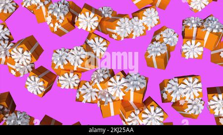 Geschenkschachteln. Computergeneriertes 3D-Rendering Stockfoto