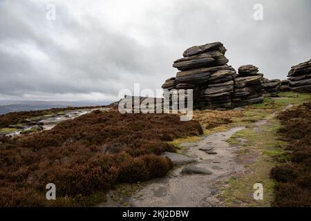 Weißes Tor auf Derwent Edge. Stockfoto