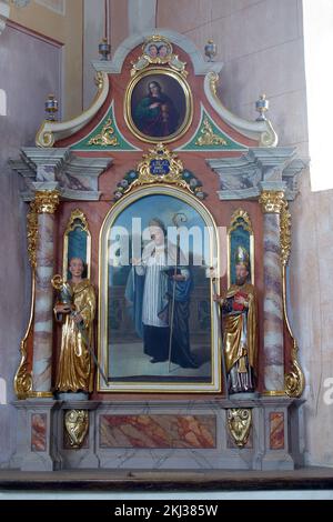 Altar von St. Blaise in der Kapelle unserer Lieben Frau des Schnees in Risvica, Kroatien Stockfoto