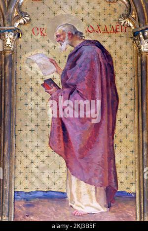 St. Thaddeus, Ikonostase in der griechisch-katholischen Kathedrale der Heiligen Dreifaltigkeit in Krizevci, Kroatien Stockfoto