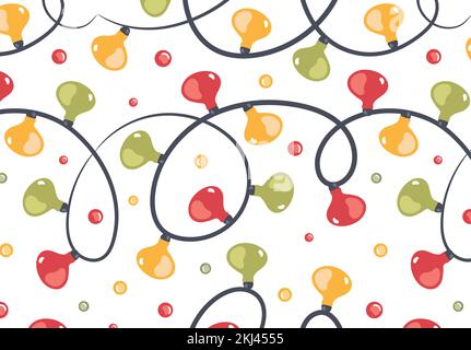 Nahtloses Weihnachtsmuster mit Girlande.Vector Stock Vektor