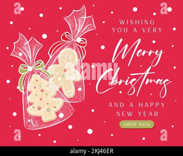 Hintergrundinformationen zu Merry christmas Sale Banner. Merry Christmas Stock Vektor