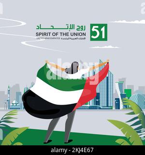Design zur Illustration des Nationalfeiertags der VAE Stock Vektor