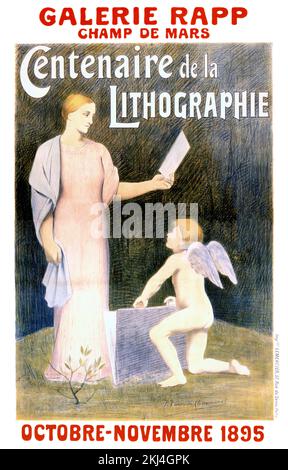 Galerie, Berichterstatter Champ de Mars. Centenaire de la lithographie von Pierre Puvis de Chavannes (1824-1898) Stockfoto