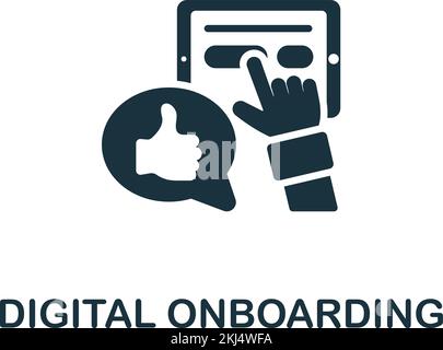 Symbol für digitales Onboarding. Einfarbiges einfaches Talent Development-Symbol für Vorlagen, Webdesign und Infografiken Stock Vektor