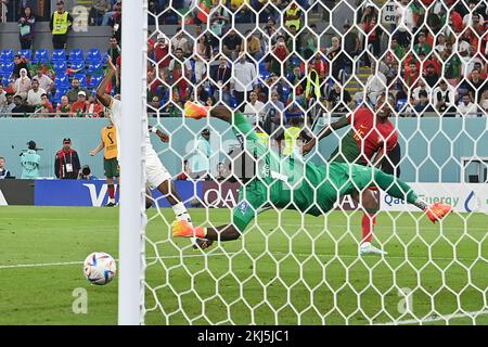 Goal VITINHA (POR) für 3-1, Action, Torschuss gegen Goalwart ZIGI Lawrence ATI (GHA) Portugal (POR) - Ghana (GHA) 3-2 Gruppe Phase Gruppe H am 24.. November 2022, Stadion 974 Fußball-Weltmeisterschaft 2022 in Katar ab November 20. . - 18.12.2022? Stockfoto