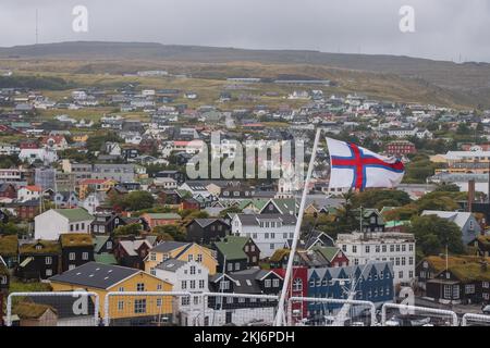 Hauptstadt der Färöer, Torshavn im Atlantik Stockfoto