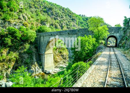 Zug Ardechem Rhone Valley, Frankreich Stockfoto