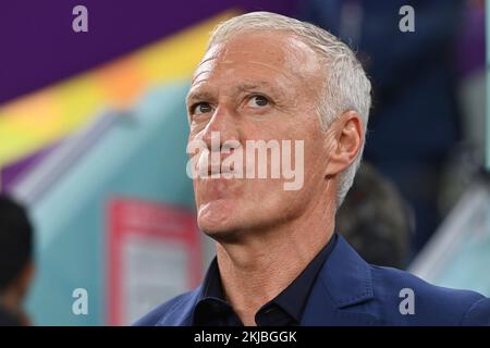 Coach Didier DESCHAMPS (FRA), Einzelbild, freigestelltes Einzelmotiv, Hochformat, Hochformat, Porträt. Spiel 5, Gruppe D Frankreich (FRA) – Australien (AUS) 4-1, am 22. 11. 2022, Al Janoub Stadium. Fußball-Weltmeisterschaft 20122 in Katar ab 20,11. - 18.12.2022? Stockfoto