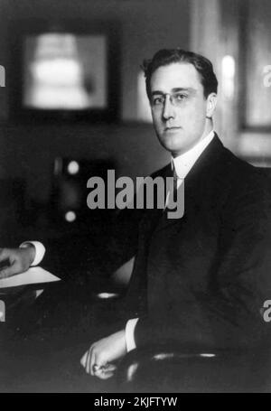 US-Präsident Franklin Roosevelt als stellvertretender Marineminister 1913, als er 31 Jahre alt war Stockfoto