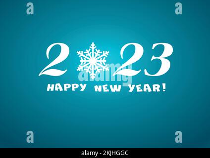 2023 Happy Silvester blauer Hintergrund mit Text für Ihre saisonalen Flyer und Grußkarte. Stock Vektor