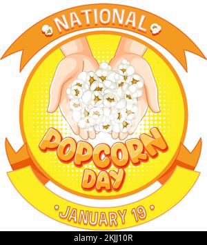 National Popcorn Day Banner Design Illustration Stock Vektor