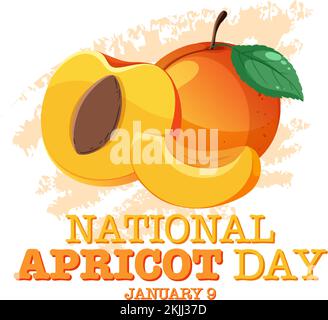 National Apricot Day Poster Design Illustration Stock Vektor
