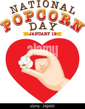 National Popcorn Day Banner Design Illustration Stock Vektor