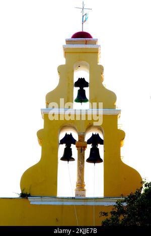 Glockenturm im Kloster Paleokastritsa auf Korfu Griechenland Stockfoto