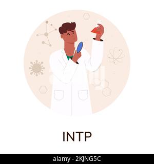 MBTI Personentypen Konzept. Socionics mbti. Persönlichkeitstest. Flache Vektorgrafik. Stock Vektor