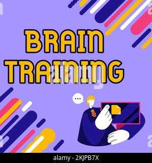 Konzeptionelle Bildunterschrift Brain Training. Geistige Aktivitäten des Geschäftskonzepts zur Erhaltung oder Verbesserung kognitiver Fähigkeiten Stockfoto