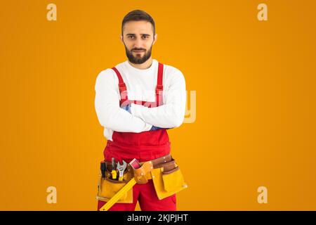 Porträt eines mechanischen Arbeiters. Stockfoto