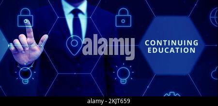 Konzeptionelle Bildunterschrift Weiterbildung. Wort für kontinuiertes Lernen Aktivität Profis engagieren sich Stockfoto