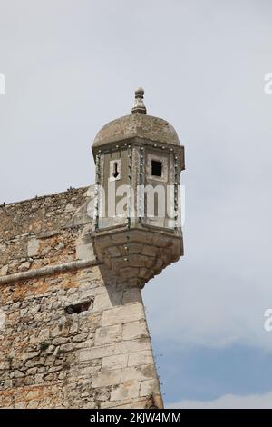 Einer der Türme des Forte da Bandeira, Lagos, Portugal Stockfoto