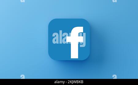 New York, USA - 25. November 2022: Facebook-Logo-Symbol. Facebook ist ein Social Media- und Social-Networking-Service im Internet, der dem amerikanischen Unternehmen Meta gehört Stockfoto