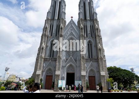 St. Die Philomena Kirche Mysore ist ein bekanntes Wahrzeichen der Stadt. Die Kirche wurde vor über 200 Jahren erbaut. 11. September 2022, Indien. Stockfoto