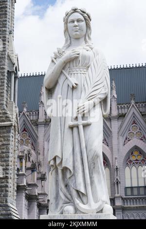 St. Die Philomena Kirche Mysore ist ein bekanntes Wahrzeichen der Stadt. Die Kirche wurde vor über 200 Jahren erbaut. 11. September 2022, Indien. Stockfoto