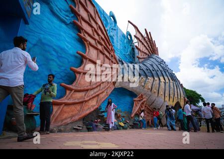 Indisches Straßenleben in Mysore, 17. September 2022. Stockfoto