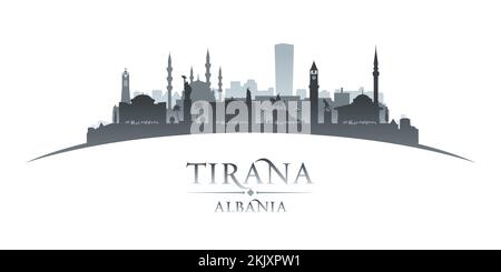 Silhouette der Skyline von Tirana Albania. Vektordarstellung Stock Vektor