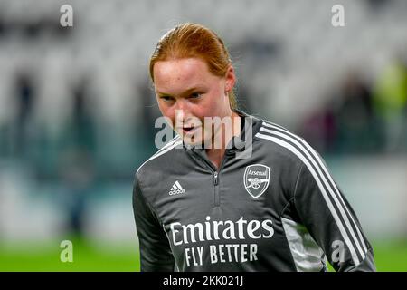 Turin, Italien. 24.. November 2022. Katie Reid von Arsenal im Spiel der UEFA Women's Champions League zwischen Juventus und Arsenal im Juventus-Stadion in Turin. (Foto: Gonzales Photo/Alamy Live News Stockfoto