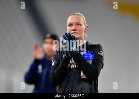 Turin, Italien. 24.. November 2022. Frida Maanum von Arsenal gesehen nach dem Spiel der UEFA Women's Champions League zwischen Juventus und Arsenal im Juventus Stadium in Turin. (Foto: Gonzales Photo/Alamy Live News Stockfoto