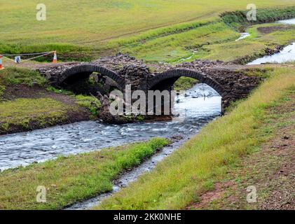 Die Bogenbrücken am Llwyn-on Reservoir bei Merthyr Tydfil in South Wales Stockfoto